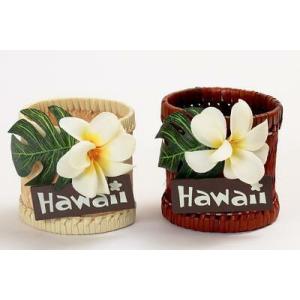 ハワイアン雑貨 インテリア Hawaiian バスケット プルメリア