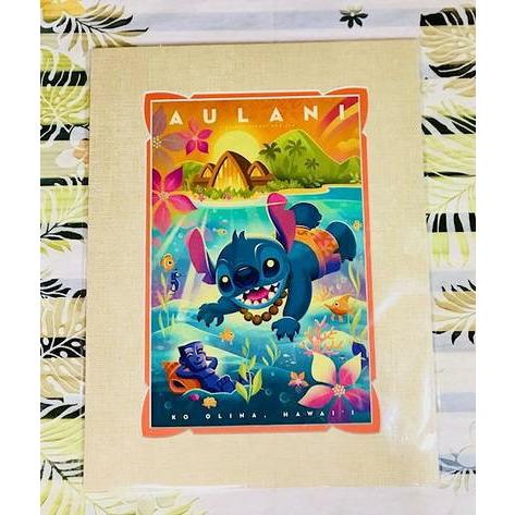 ハワイ直輸入!!正規品!!アウラニディズニー*スティッチ アートプリント 絵 絵画*AULANI D...