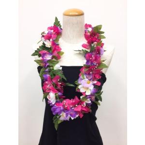 【Maunaloa】ハワイアン メリーモナーク レイ【PINK】 100cm フラダンスレイ ハワイ雑貨 プルメリア マウナロア フラダンス ステージ フラ小物