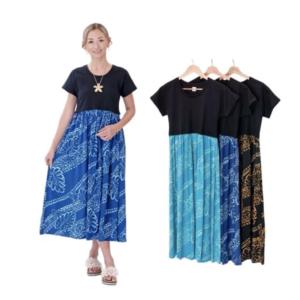 ハワイアン Tシャツ ワンピース ワンピース フラダンス コットン レーヨン ハワイアンドレス ティアレ モンステラ リーフ フラガール ハワイHawaii