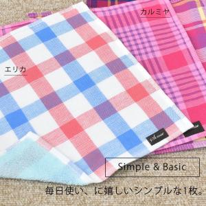 【裏ガーゼ ハンカチタオル】おしゃれ チェック...の詳細画像2