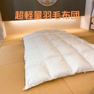 100超軽量羽毛ふとん　 クイーン軽量生地/約85ｇm2　ダウン93％以上ダウンパワー400?/g以上1洗浄度,000mm以上酸素係数 1,6mg以下臭気 なし｜kaimindou