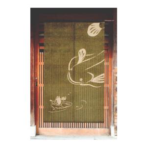 鳥獣戯画のれん わいわい 88×90cm 万葉舎 京のれん 本麻 和風 日本画