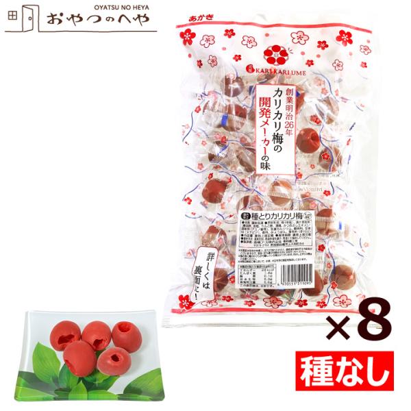 あかぎの 種とり カリカリ梅 210g×8（約220粒） 国内加工 個包装 種なし かりかり梅 赤城