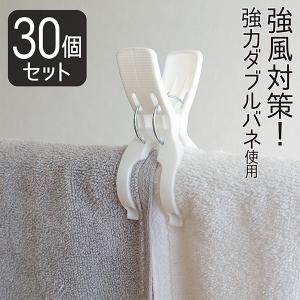 洗濯バサミ 強力 30個セット 竿用 竿ピンチ y型 ダブルバネ 強力ピンチ 洗濯物干し 屋外 外干し 物干し竿 30個入 白 ホワイト NSR ネオスール 送料無料