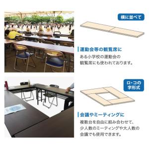 高脚 折りたたみテーブル ホワイト 幅1800...の詳細画像4