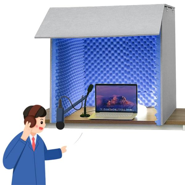 防音ブース 防音ボックス 簡易防音室1人用 卓上吸音ボックス 吸音研究所 リバーブとノイズフロアを排...