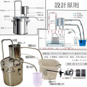 蒸留器 浄水ポット 蒸留水 ハーブ蒸留器 ヒバ...の詳細画像1
