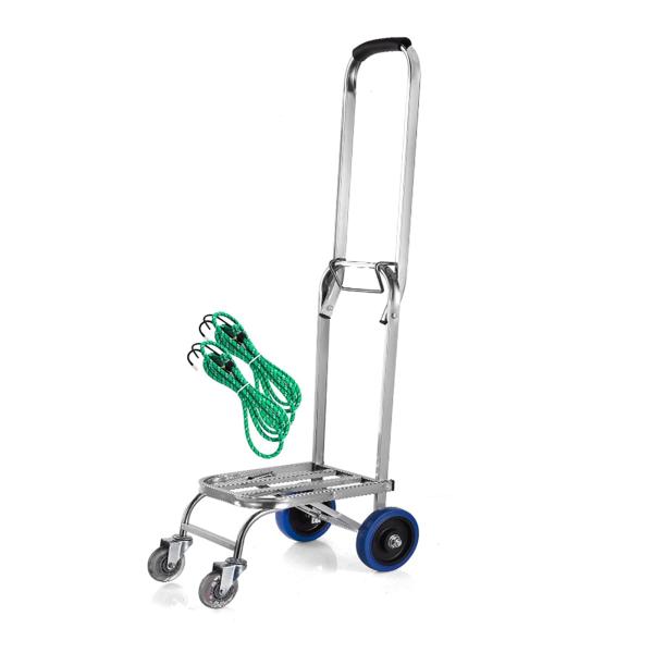 ハンドトラック ステンレス製の折りたたみ式ポータブルトロリー、キャリーカート 、4輪トロリーは軽量で...