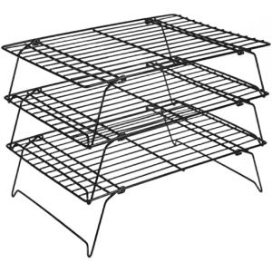 ケーキクーラー オーブン用網 黒 パンクーラー 折りたたみ 冷却ラッククッキー ケーキ パン お菓子 家庭用 業務用｜海のストア