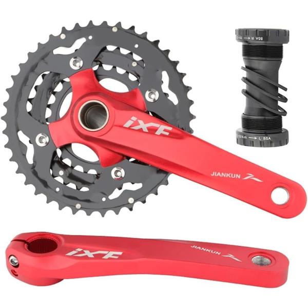 クランクセット 170mm MTBクランクセット ホローインテグレーテッド 24-32-42T トリ...