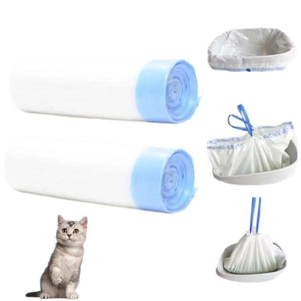 猫 トイレ専用ゴミ袋 猫のトイレ袋 猫トイレ自動 ゴミ箱交換用 10枚ｘ1ロール