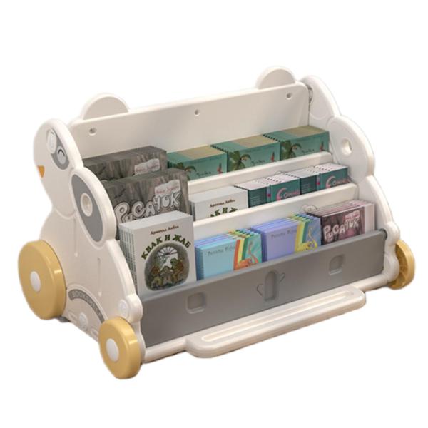 【絵を描くのに使える本棚】絵本ラック 絵本棚 キッズ収納 デスクトップ収納ラック 3段 おしゃれ 可...