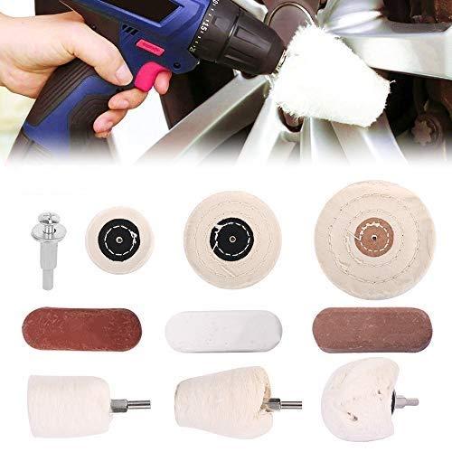 ポリッシャー用 研磨バフ セット 10個セット 綿ネル アルミホイール磨き 洗車用 電動ドリル用 研...