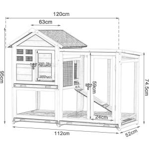 鶏小屋 屋外チキンコープ マルチレベル耐候性鶏...の詳細画像1