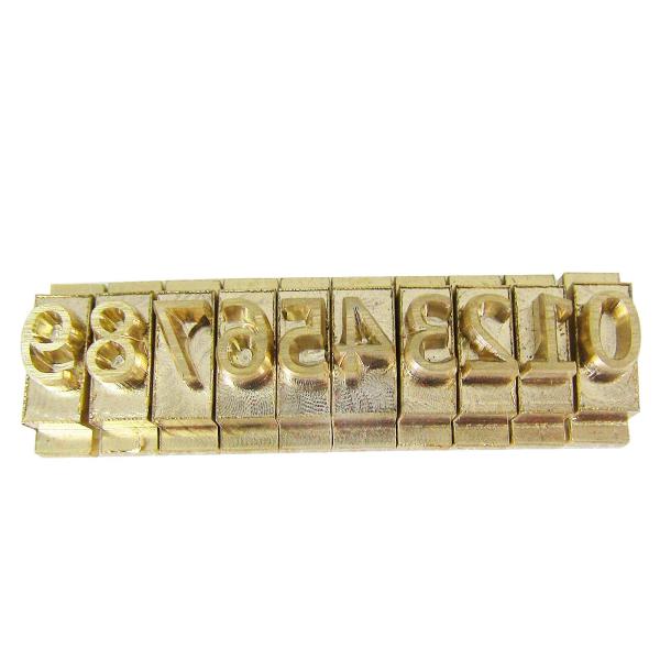 刻印セット 活版刷り金型 0〜9の数字 スタンピング用 革工具 銅版T型スロット レザークラフト ホ...