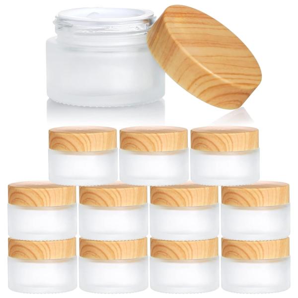 クリーム 詰め替え容器 12個セット ガラス瓶 容量30g 遮光瓶 すりガラスボトル クリーム容器 ...