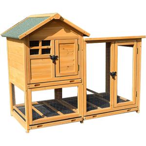 木製 鶏小屋 屋外 耐候性 大型 鶏かご 6羽の鶏用の大きな鶏小屋 防雨 組み立て簡単 複数のドア付き トレー付き ワイヤーメッシュ 家庭用 飼育ケージ 家禽用ケー