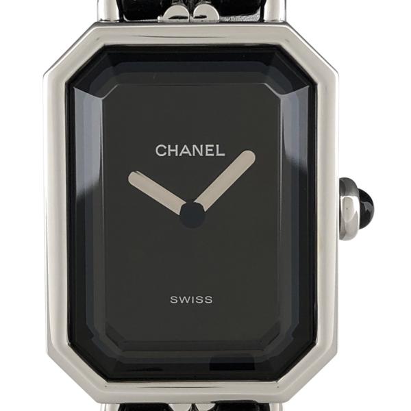 シャネル CHANEL プルミエール Mサイズ H0451 腕時計 SS レザー クォーツ ブラック...