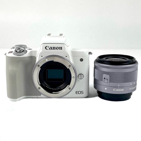 キヤノン Canon EOS Kiss M2 レンズキット ホワイト デジタル ミラーレス 一眼カメ...