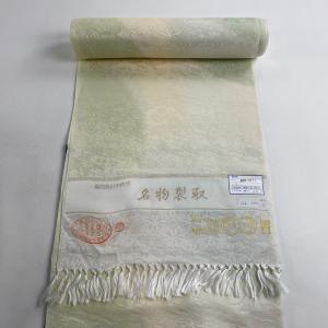 反物 秀品 襦袢 草花 薄黄 正絹 中古