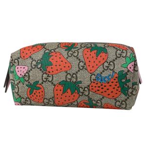 グッチ GUCCI ポーチ コスメポーチ ベージュ エボニー ハイビスカス