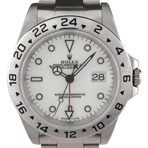 ロレックス ROLEX エクスプローラー2 16570 腕時計 SS 自動巻き ホワイト メンズ 中...