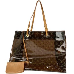 ルイ・ヴィトン Louis Vuitton カバ クルーズ ショルダーバッグ モノグラム トートバッグ ビニール ブラウン クリア M50500 レディー 中古｜kaipre