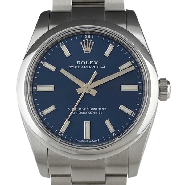 ロレックス ROLEX オイスターパーペチュアル 34 124200 腕時計 SS 自動巻き ブルー...