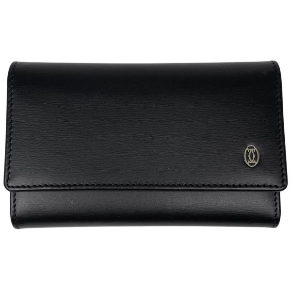 カルティエ CARTIER マストライン 6連 キーケース ロゴ キーケース レザー ブラック レデ...