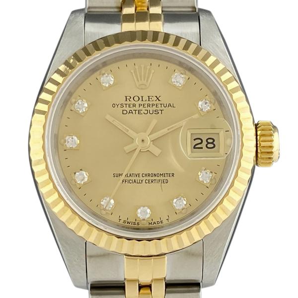 ロレックス ROLEX デイトジャスト 10Pダイヤ 69173G 腕時計 SS YG 自動巻き シ...