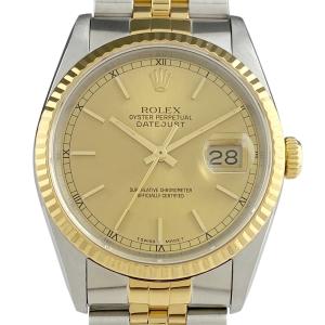 ロレックス ROLEX デイトジャスト 16233 腕時計 SS YG 自動巻き シャンパンゴールド メンズ 中古  ラッピング可｜kaipre