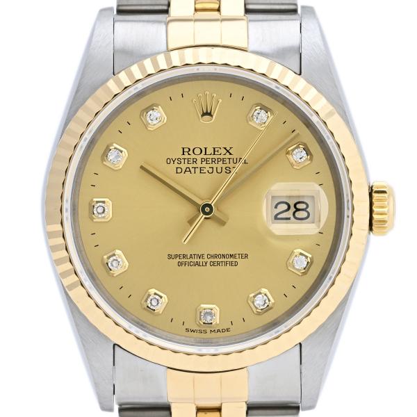 ロレックス ROLEX デイトジャスト 10Pダイヤ 16233G 腕時計 SS YG ダイヤモンド...