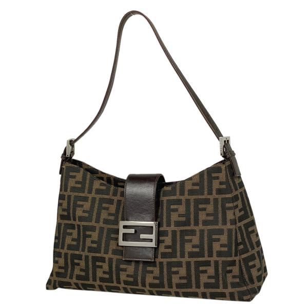 フェンディ FENDI ズッカ柄 ショルダーバッグ ロゴ ショルダーバッグ キャンバス ブラウン 1...