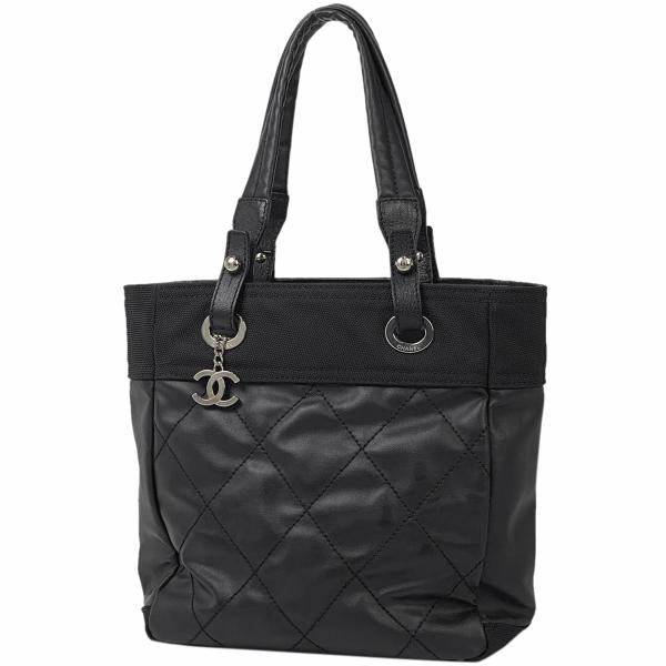 シャネル CHANEL パリビアリッツ トート PM ハンドバッグ ココマーク コーティングキャンバ...