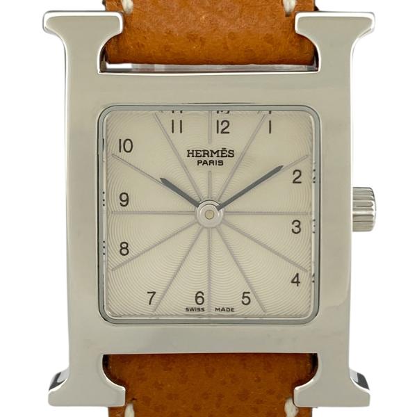 エルメス HERMES Hウォッチ HH1.210 腕時計 SS レザー クォーツ レディース 中古...