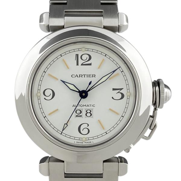 カルティエ パシャC ビッグデイト W31044M7 腕時計 SS 自動巻き ホワイト ユニセックス...