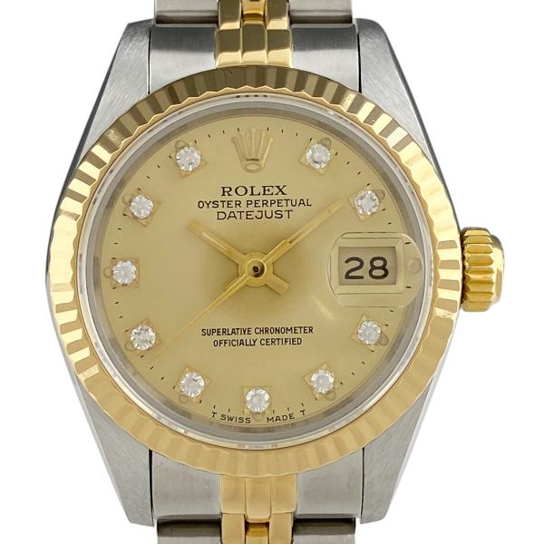 ロレックス ROLEX デイトジャスト 10Pダイヤ 69173G 腕時計 SS YG ダイヤモンド...