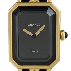 シャネル CHANEL プルミエール Lサイズ H0001 腕時計 SS レザー クォーツ ブラック...