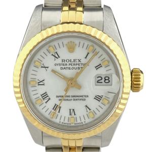 ロレックス ROLEX デイトジャスト ローマン 69173 腕時計 SS YG 自動巻き ホワイト レディース 中古  ラッピング可｜kaipre