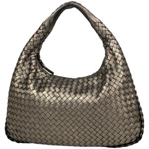 ボッテガヴェネタ BOTTEGAVENETA イントレチャート ショルダーバッグ ワンショルダー 編み込み メッシュ レザー ブロンズ 115653 中古｜kaipre