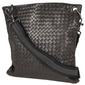 ボッテガヴェネタ BOTTEGAVENETA イントレチャート ショルダーバッグ 編み込み メッシュ レザー ブラウン 161623 メンズ 中古｜リユースセレクトショップバイセル Yahoo!店