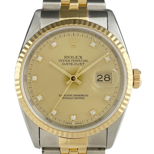 ロレックス ROLEX デイトジャスト 10Pダイヤ 16233G 腕時計 SS YG ダイヤモンド...