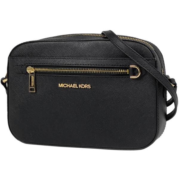 マイケルコース Michael Kors ロゴ ショルダーバッグ レザー ブラック レディース 中古