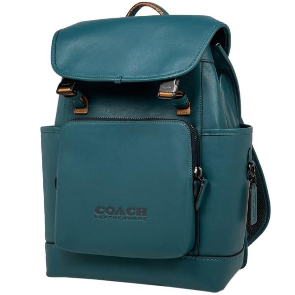 コーチ COACH リーグ フラップ バックパック ロゴ メンズ リュック レザー ブルー C228...