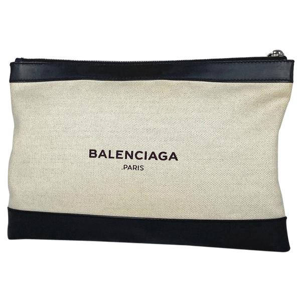 バレンシアガ BALENCIAGA ネイビークリップ ポーチ クラッチバッグ セカンドバッグ キャン...