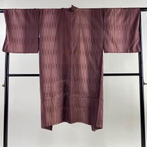 羽織 身丈117cm 裄丈70.5cm L やまと 幾何学模様 ぼかし 紫 正絹 美品 逸品 中古｜kaipre