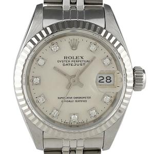 ロレックス ROLEX デイトジャスト 10Pダイヤ 69174G 腕時計 SS WG ダイヤモンド 自動巻き シルバー レディース 中古  ラッピング可｜kaipre