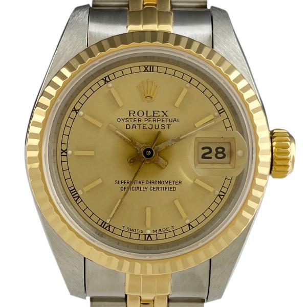 ロレックス ROLEX デイトジャスト 69173 腕時計 SS YG 自動巻き シャンパンゴールド...