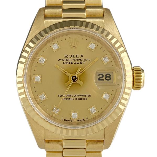 ロレックス ROLEX デイトジャスト 10Pダイヤ 69178G 腕時計 YG ダイヤモンド 自動...